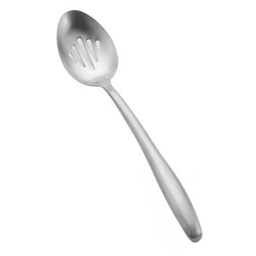 Tablecraft 5334 13 3/4" Dalton Collection Stainless Steel Silver Slotted Serving Spoon