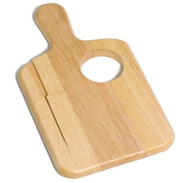 Tablecraft 79C 13 1/2" x 7 1/2" x 3/4" Bread / Charcuterie Board with Insert and Knife Slot