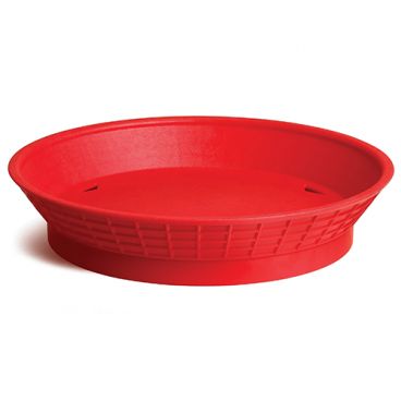 Tablecraft C157510R Red 10 1/2" Round Polypropylene Diner Platter Basket With Base
