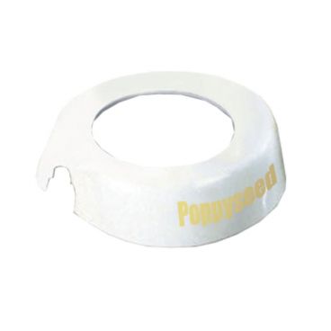 Tablecraft CB13 Imprinted White Plastic Salad Dressing Dispenser Collar with "Poppyseed" Beige Lettering