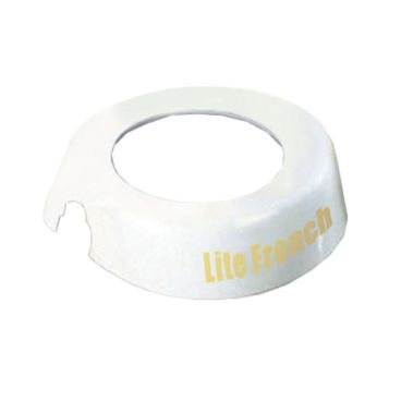 Tablecraft CB22 Imprinted White Plastic Salad Dressing Dispenser Collar with "Lite French" Beige Lettering