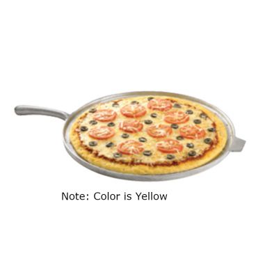 Tablecraft CW4100Y Yellow 16" Sand Cast Aluminum Pizza Tray with Handle