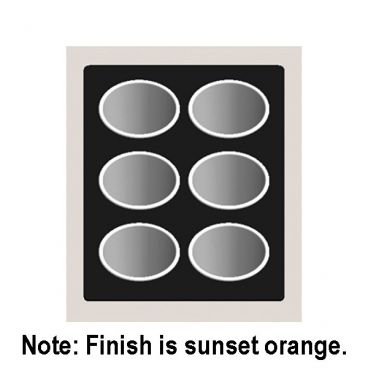 Tablecraft CW5126SNX Duracoat Single Well Cold Food Template with Sunset Orange Finish