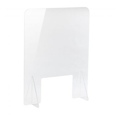 Tablecraft CWACR24-PT 24" x 30" Acrylic Safety Shield with Pass Through Window