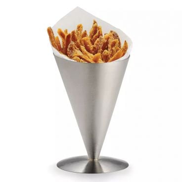 Tablecraft R57 6 3/4" Stainless Steel Footed French Fry Cone