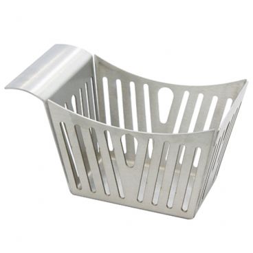 Tablecraft SPB 5 1/2" x 3 1/4" x 3" Stamped Pin Striped Stainless Steel Side French Fry Basket