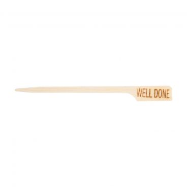 Tablecraft WELLDONE 3-1/2" "Well Done" Bamboo Temperature Meat Marker Pick