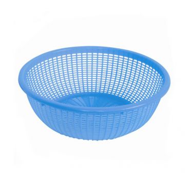 Thunder Group PLWB004_BLUE Stackable 9” Round Perforated Plastic Colander - Blue