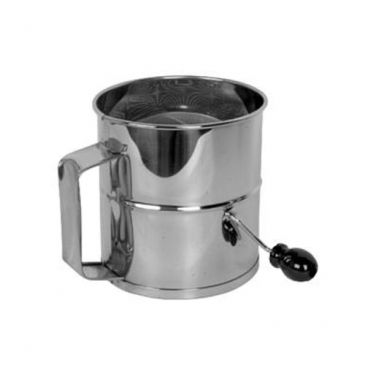 Thunder Group SLFS008 Stainless Steel 8 Cup Flour Sifter With Four Wire Agitator And Rotating Handle