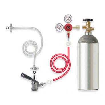 Micro Matic TK-CC Coil Cooler Keg Tapping Kit For 1 American Sankey D System Keg With Dual Gauge CO2 Regulator And 5 lb Empty Aluminum Cylinder