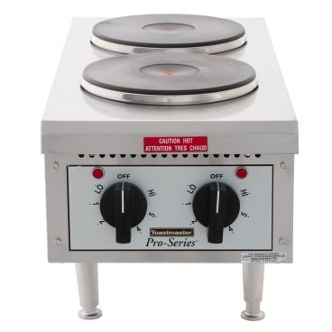 Toastmaster TMHPF Electric 2-Burner Countertop Hot Plate With Ceramic Elements - 208/240V