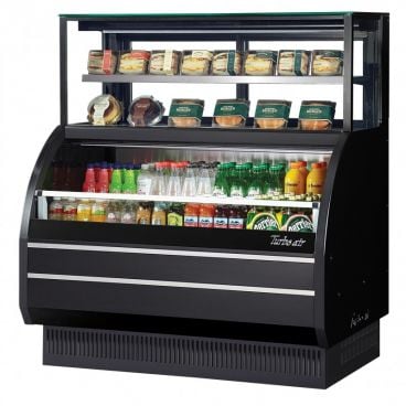 Turbo Air TOM-W-50SB-UF-N Black 51" Wide 14.1 Cubic ft Combination Open Refrigerated Merchandiser With Refrigerated Top Display Case, 115 Volts