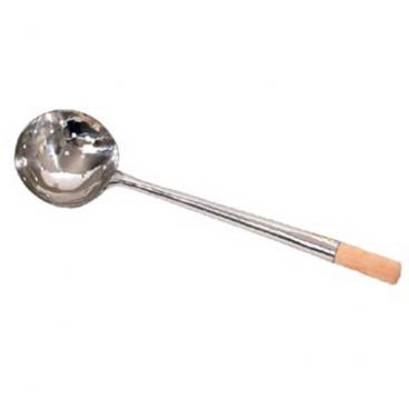 Town 32905 Large 18 1/2" Perforated Stainless Steel Wok Ladle With Wood Handle