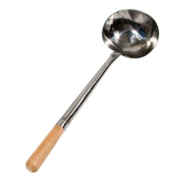 Town 34941 Large 9 Oz. Hand Hammered Stainless Steel Wok Ladle With Wood Handle