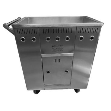 Town 36615 Stainless Steel 17" Wide Dim Sum Cart with Built-In Waterbath Steam Tank