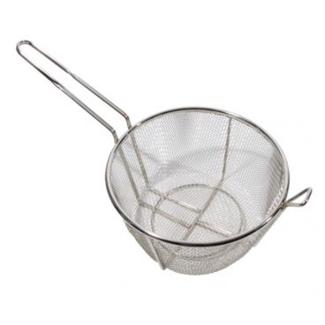Town 42940 Stainless Steel 9.5" Diameter Round Pasta / Culinary Basket With 8" Handle