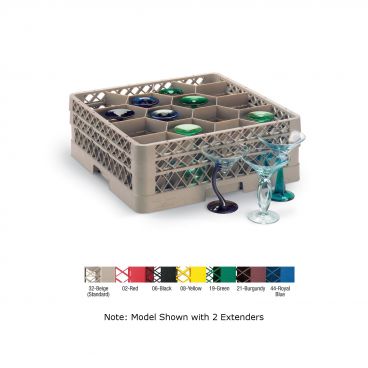 Vollrath TR18JJJJA Beige 12 Compartment Traex Full Size Compartment Rack With 4 Extenders And 1 Open Extender