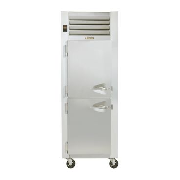Traulsen G10001 Half Door Reach In Stainless Steel Refrigerator w/ 1 Section & 2 Left Swinging Solid Half Height Doors - 23.37 Cu. Ft.