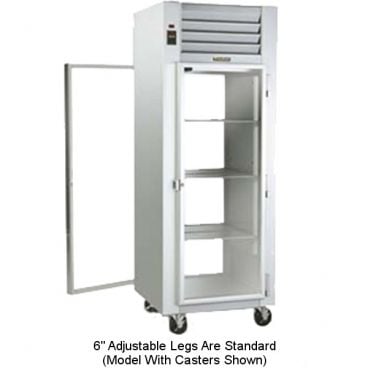 Traulsen AHT132NPUT-FHG Spec-Line 1-Section 26 3/8" Wide N-Width 20.4 Cubic ft Stainless Steel Exterior And Aluminum Interior Narrow Full-Height Hinged Glass-Door Pass-Thru Display Refrigerator With INTELA-TRAUL Controls, 115V 1/3 HP