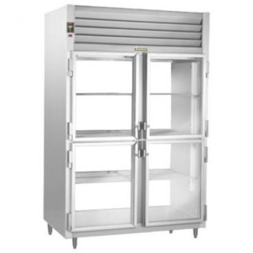 Traulsen AHT232WPUT-HHG Spec-Line 2-Section 58" Wide W-Width 54.2 Cubic ft Stainless Steel Exterior And Aluminum Interior Half-Height Hinged Glass-Door Pass-Thru Display Refrigerator With Smart Controls, 115V 1/2 HP
