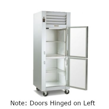 Traulsen G11001 Glass Half Door Reach In Refrigerator - Left Hinged Doors