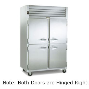 Traulsen G20002 2 Section Half Door Reach In Refrigerator - Right / Right Hinged Doors
