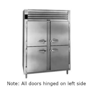 Traulsen G24303 Solid Half Door 2 Section Hot Food Holding Cabinet with Left Hinged Doors