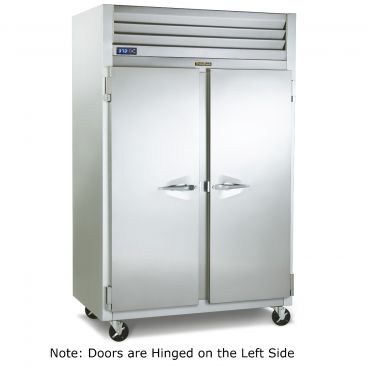 Traulsen G24315P 2 Section Pass-Through Hot Food Holding Cabinet with Left Hinged Doors