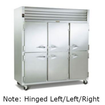 Traulsen G30001 3 Section Half Door Reach In Refrigerator - Left / Left / Right Hinged Doors