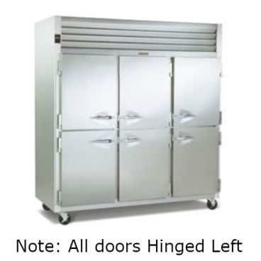 Traulsen G31003 3 Section Half Door Reach In Freezer - Left Hinged Doors - 69.1 cu. ft.