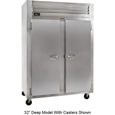 Traulsen RH232N-COR01 Correctional Package 2-Section 52 1/8" Wide 46.0 Cubic ft Stainless Steel Exterior And Interior Solid-Door Reach-In Refrigerator With INTELA-TRAUL Controls, 115V 1/2 HP