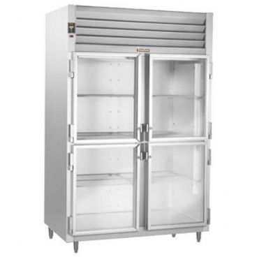 Traulsen RHT226WUT-HHG Spec-Line Shallow-Depth 2-Section 58" Wide 40.8 Cubic ft Half-Height Glass-Door Stainless Steel Exterior And Interior Reach-In Refrigerator, 115V 1/2 HP