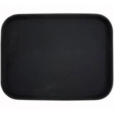Winco TRH-1418K 14" x 18" Easy-Hold Black Rubber Lined Plastic Tray