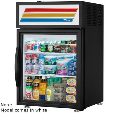 True GDM-05-HC~TSL01 24" White Countertop Display Refrigerator with Swing Door - 115V