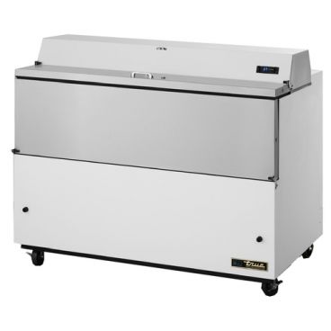 True TMC-49-HC 49" One Sided Milk Cooler with White / Stainless Steel Exterior and Aluminum Interior