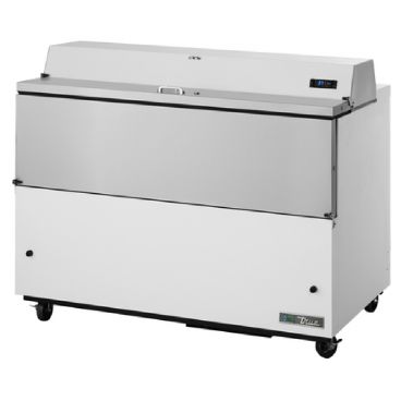 True TMC-49-SS-HC 49" One Sided Milk Cooler with White / Stainless Steel Exterior and Stainless Steel Interior