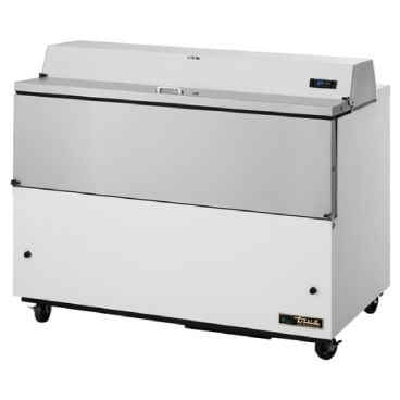 True TMC-58-HC 58" One Sided Milk Cooler with White / Stainless Steel Exterior and Aluminum Interior