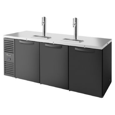 True TDR84-PTSZ1-L-B-SSS-SSS-1 84" Three Section Solid Door Pass-Thru Draft Refrigerator