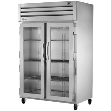 True STA2R-2G-HC Spec Series ENERGY STAR Certified 2-Section 52 5/8" Wide Full-Height Glass Door Insulated R290 Hydrocarbon Reach-In Refrigerator With Stainless Steel Exterior And Aluminum Interior, 115V