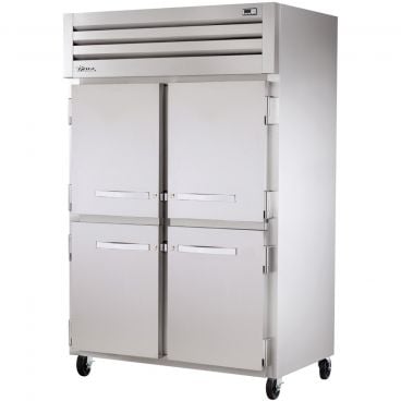 True STG2F-4HS-HC Spec Series 2-Section 52 5/8" Wide Half-Height Solid-Door Insulated R290 Hydrocarbon Reach-In Freezer With Stainless Steel Door With Aluminum Sides And Interior, 115V