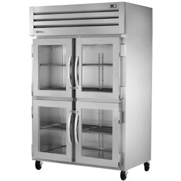 True STG2R-4HG-HC Spec Series 2-Section 52 5/8" Wide Half-Height Glass Door Insulated R290 Hydrocarbon Reach-In Refrigerator With Stainless Steel Door With Aluminum Sides And Interior, 115V