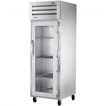 True STR1F-1G-HC Spec Series 1-Section 27 1/2" Wide Full-Height Glass-Door Insulated R290 Hydrocarbon Reach-In Freezer With Stainless Steel Exterior And Interior, 115V