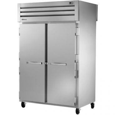 True STR2RPT-2S-2S-HC Spec Series 2-Section 52 5/8" Wide Full-Height Solid Front Doors And Full-Height Solid Rear Doors Insulated R290 Hydrocarbon Pass-Thru Refrigerator With Stainless Steel Exterior And Interior, 115V