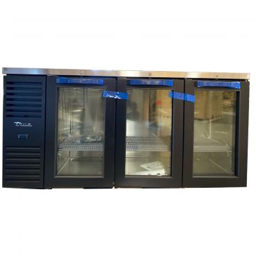 True TBR72-RISZ1-L-B-GGG-1 72" Back Bar Refrigerator with Glass Doors and LED Interior Lighting, 115 Volt - (4646) SCRATCH AND DENT