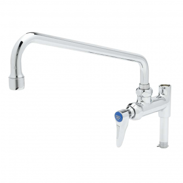 T&S Brass B-0156 Add-On Faucet For Pre-Rinse Unit With 12” Swing Nozzle, Lever Handle, and Eterna Cartridge