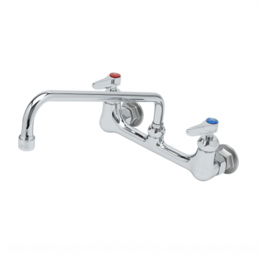 T&S Brass B-0231-CR Adjustable 8” Centered Wall Mounted Pantry Faucet With 12” Swing Nozzle And Lever Handles