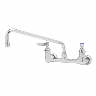 T&S Brass B-0231-EE 8” Centered Wall Mounted Double Pantry Faucet With 12” Swing Nozzle And EE Inlets