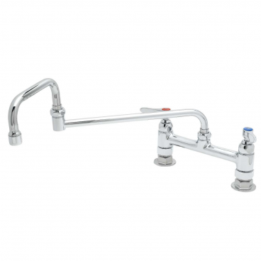T&S Brass B-0245 Adjustable 8” Center Deck Mounted Pantry Faucet With 18” Double-Jointed Swing Nozzle
