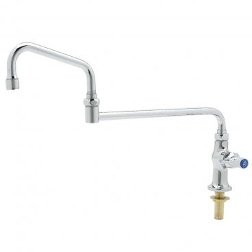 T&S Brass B-0255-18DJX-CR Single Hole Deck Mounted Pantry Faucet With 18” Double-Jointed Swing Nozzle And Cerama Cartridge