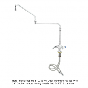 T&S Brass B-0268-03 Single Hole Deck Mounted Dual Pantry Faucet With 24” Elevated Double-Jointed Swing Nozzle And 4-5/8” Extension